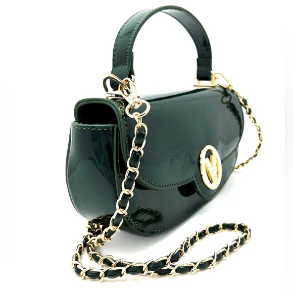 Valentino Orlandi Evening Bag with Top Handle and Removable Strap Forrest Green - Picture 3 of 5